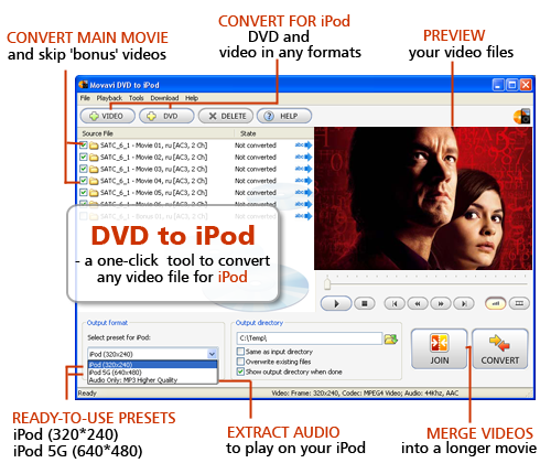 Screenshot of DVD to iPod