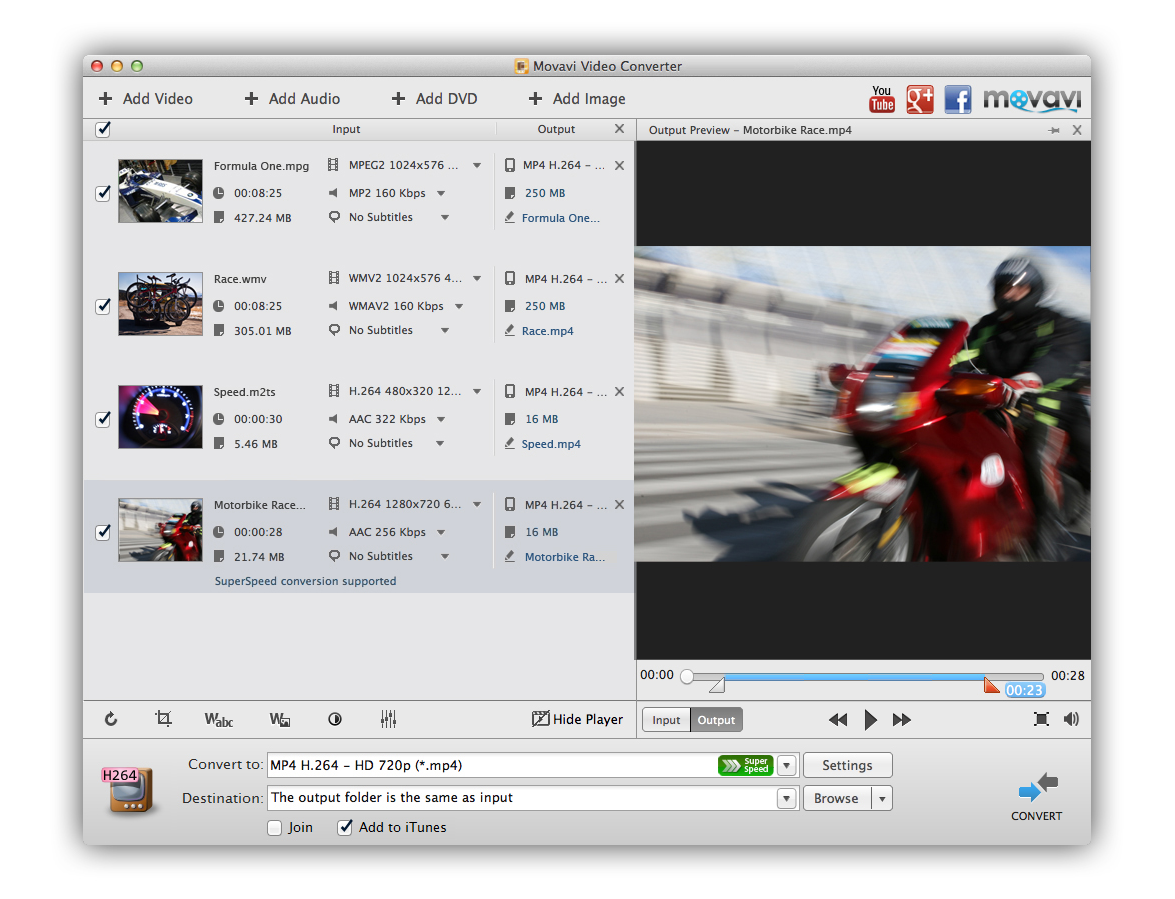 Screenshots. Video Converter for Mac