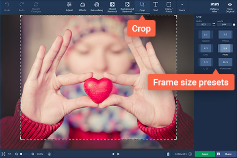 Hand Photo Crop Software