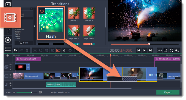 How to add transitions to videos and slideshows