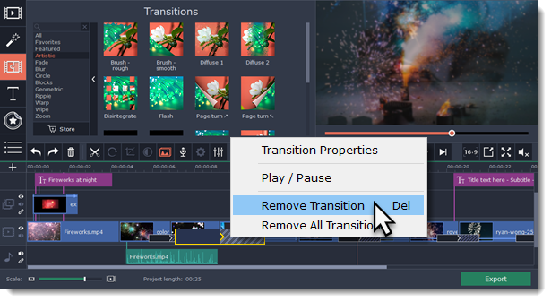How to add transitions to videos and slideshows