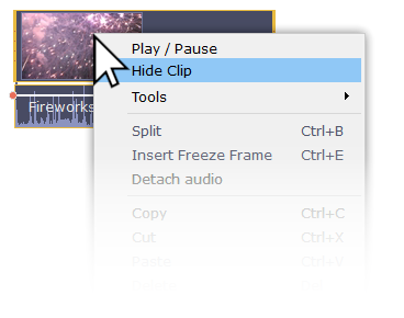 can you hide a clip in screenflow