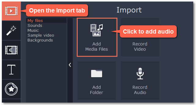 movavi slideshow maker how to add or change a sound track