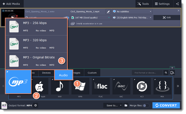 Audio formats